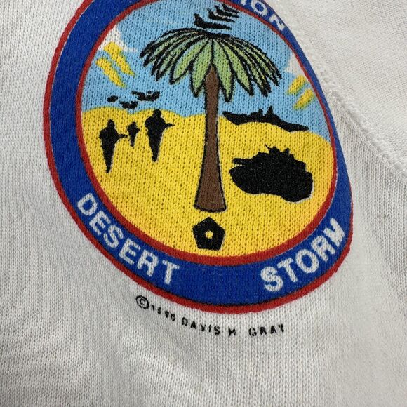 Vintage Operation Desert Storm Americans United Hanes Sweatshirt Mens Medium 90s - Picture 5 of 12